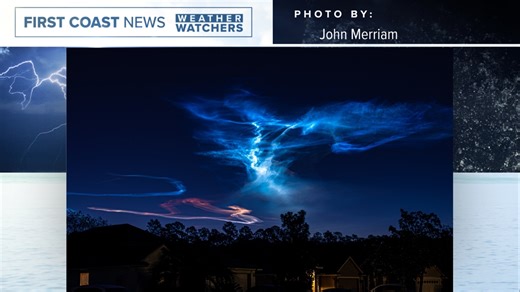 PHOTOS: Noctilucent clouds light up First Coast skies after early morning rocket launch