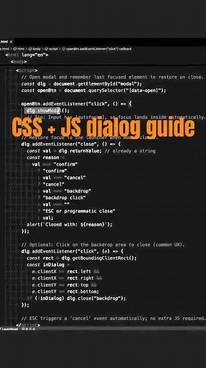 Native Dialogs Simplify Your Code #shorts #webdev