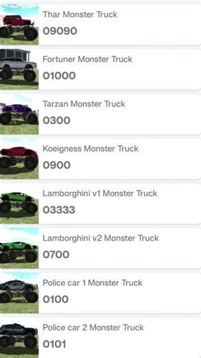 Real code💥Indian monster car driving 3d all new cheat code update #monster #game #monster #reel