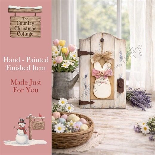 Hand-painted Primitive Spring Accent Tag | Interchangeable Door & Shutter Decor | Primitive Bunny | Primitive Decor | Hand Made - Etsy