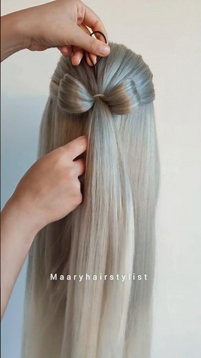 Quick & Easy Hair Bow Tutorial 🎀 #hairstyle