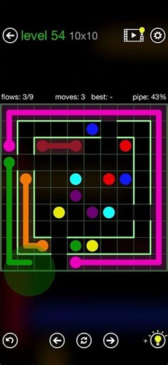 Flow Free - Walls - Courtyard Spin - Level 54 (10x10)