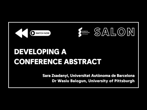 Help with Developing a Conference Abstract