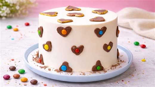 How to make a chocolate heart decorated cake