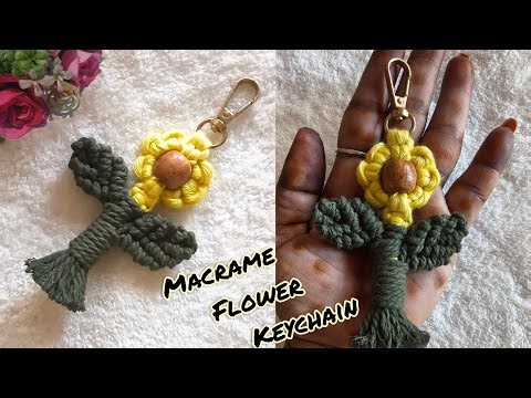 DIY Macrame Flower Keychain Tutorial | Step by step for beginners | Boho style | Handmade #macrame