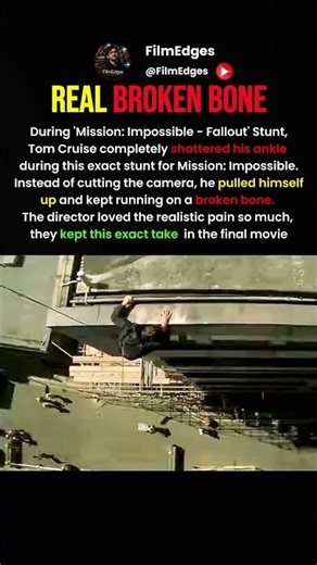 The Mission Impossible Stunt That Broke Tom Cruise's Ankle and Made It Into the Film #shorts
