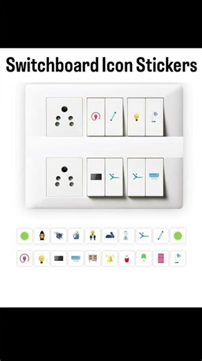 Premium Smart Switchboard Icon Stickers – Easy Identification Labels for Home & Office
