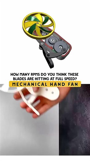 Turning a simple squeeze into high-speed airflow with this custom-geared hand fan!