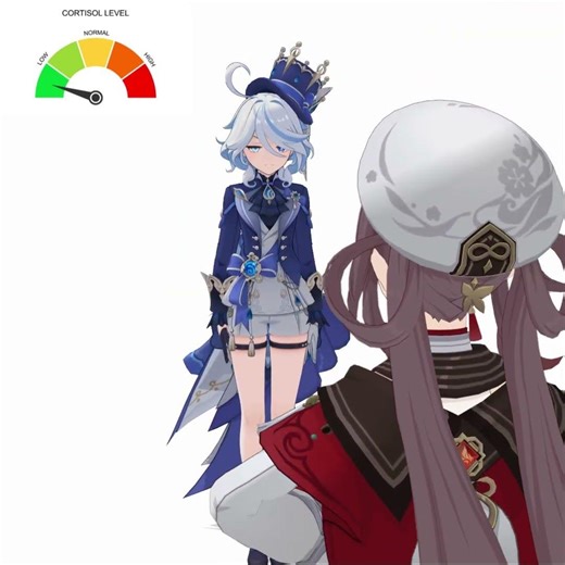 Low Cortisol [furina xHutao ]#blender #animation #meme #Hutao #furina #shorts #gtx #pmx #nvidia #mmd