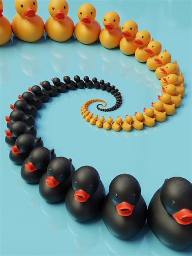 Infinite Dominoes 6: Engaging 3D Loop Animation