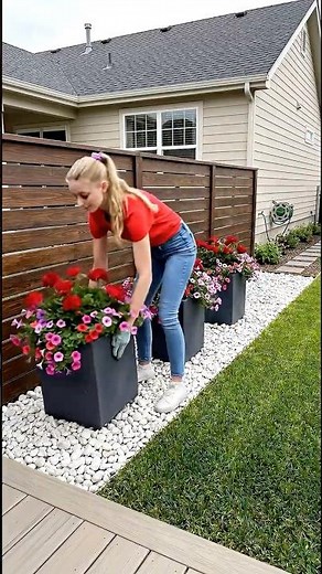 Simple DIY Yard Upgrades: Wood Fences and White River Rocks
