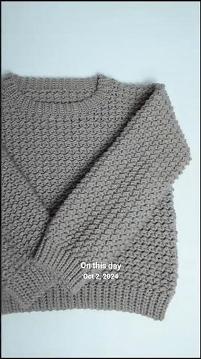 Easy even moss stitch crochet sweater with linked tutorial