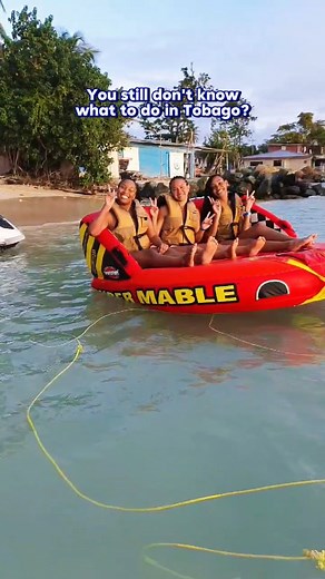 What to do in Tobago? Our Super Mable ride is the ultimate thrill you don’t want to miss! For just $100 TTD per person, hold on tight as we take you on an adrenaline-pumping adventure on the water! Call or WhatsApp 1-868-317-1607 to book your ride and make unforgettable memories with Waterholics Tobago! #SuperMable #TobagoAdventures #WaterholicsTobago #thingstodoinTobago #DiscoverTobago #101reasonstobago