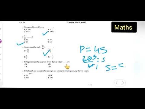 Class 7th maths modal paper goa board | solved mcq | part 1