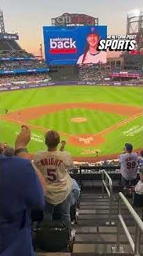Pete Alonso honored with video tribute and standing ovation in return to Citi Field 👏 #shorts