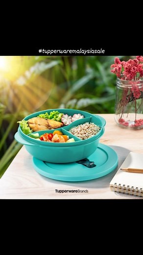 Bring your own meals and reduce waste with Tupperware Brands CrystalWave Divided Dish. It’s microwaveable, so you can enjoy a hot meal – be it from home or tuppao-ed - anytime, anywhere! #CrystalWave #microwaveable #onthego #lunchbag #saynotosingleuseplastic #reducewaste #TupperwareBrands #TupperwareBrandsMalaysia #MyTuppLife #kakPahtupperware #bekalanak #tupperwaremalaysiasale | Tupperware Malaysia Sale