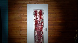 2 Pcs Halloween Bloody Bags Scary PVC Mummy Props Clear Halloween Body Tree Hanging Bag Outdoor Indoor Creepy Decor for Butcher Haunted House Scary Theme Party Decor Supplies, 63 x 20 Inch (2 Pcs)