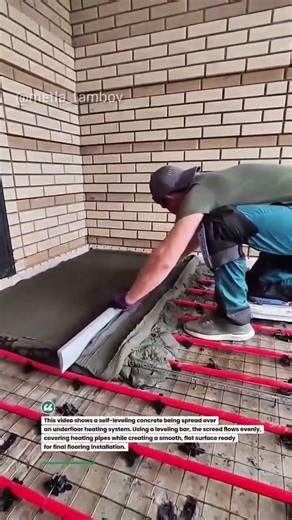 Perfect Self-Leveling Floor Over Heating System #Construction #Flooring #Concrete