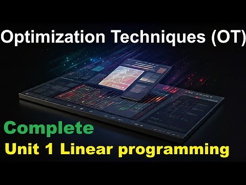 Complete Unit 1| Linear programming Theory | Optimization Techniques (OT)| BCA 4 Semester | MIC