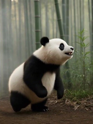 Lin was a little panda in the mountainous bamboo forests of China. He lived in a dense jungle #panda
