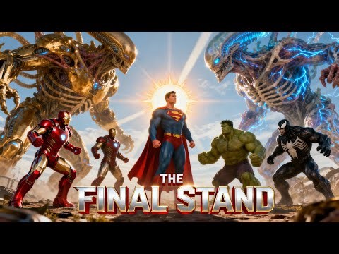 “An Alien Sent to Erase Earth — Superman, Iron Man, Hulk, and Venom Unite for the Final Stand”