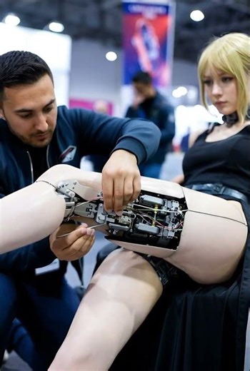 She Looks Real... Until He Opens Her Leg. 🤯 #robot #nextgenai #futuretech