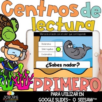 Centros de lectura Primero DIGITAL Resources 1st Grade Seesaw Google Slides