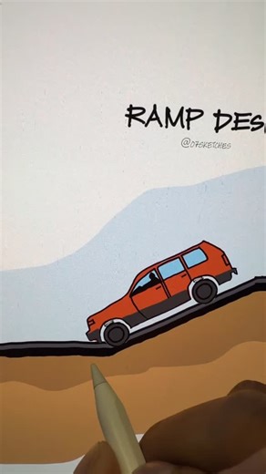 Bhupeshkumar - 07Sketches (Architecture & Design) on Instagram: "Many vehicle ramps fail due to poor slope design, causing bumper scrapes and blind spots. A 15 percent ramp slope with 2.4 meter transitions at half the slope prevents scraping and improves visibility ahead."