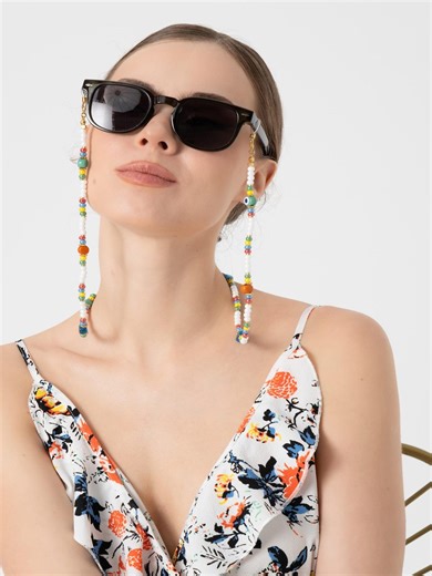 Eyeglass String With Evil Eye Beads and Sand Beads - Etsy UK