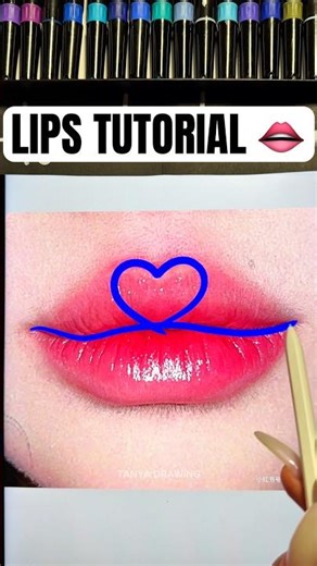 Easy way to draw LIPS! 👄✨ #howtodraw #lipsdrawing #drawingtutorial