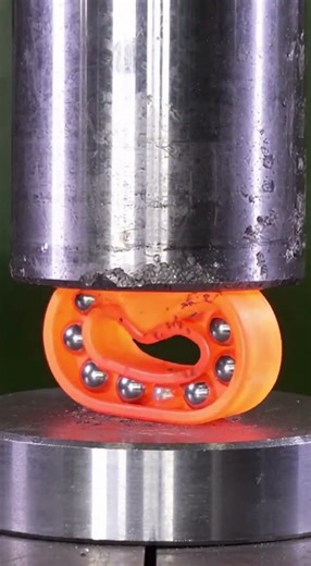 Hydraulic Press Crushing Red Hot Bearing Ball 🔥 Extreme Pressure Test