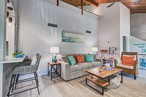 Siesta Key Vacation Rental | Private Fishing Pier Paradise! Gulf Front with Views from Balcony | Renovated | Walk to Village | 2-3 Month Seasonal Rentals | Condo Rental