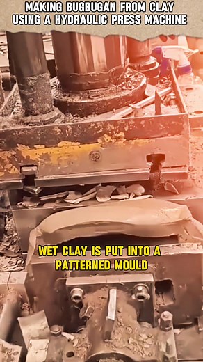making bugbugan from clay using a hydraulic press machine #bugbugan #clay #machine #pressmachine #trending | M-Tube TV