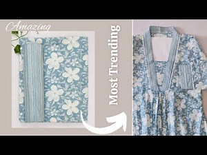 😎Stunning Front Pleated Collar Neck Kurti cutting and stitching/ kurti design
