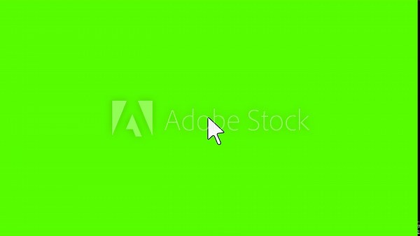 Animated Hand Cursor Click - Mouse Pointer Finger Press Button Call to Action Green Screen Overlay