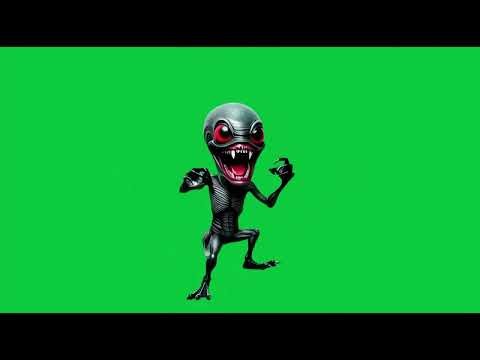 L'alien a les dents acérées 4k Green Screen