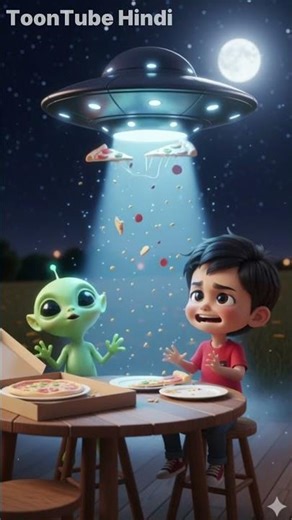 Alien Stole Pizza From The Cute Kid #ai #animation #story