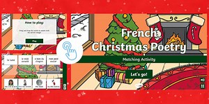 French Christmas Poetry: Interactive Vocabulary Matching Game