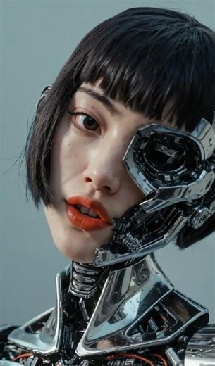 She's not real, but she looks it 🤖💔 #AIArt #Cybernetic