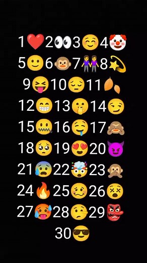 Creative Number and Emoji Combinations from 1 to 30