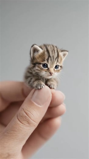67K views · 2.9K reactions | Tiny As A Finger! This newborn kitten is smaller than a hand, yet full of life and wonder.  Please star ⭐ follow, share, comment, and like for more Every squeak, stretch, and blink reminds us how fragile and miraculous life can be. #TinyKittens #MiniPets #CuteAnimals #Kittens #Adorable AI assisted | Cute Kitten | Facebook
