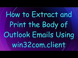 How to Extract and Print the Body of Outlook Emails Using win32com.client