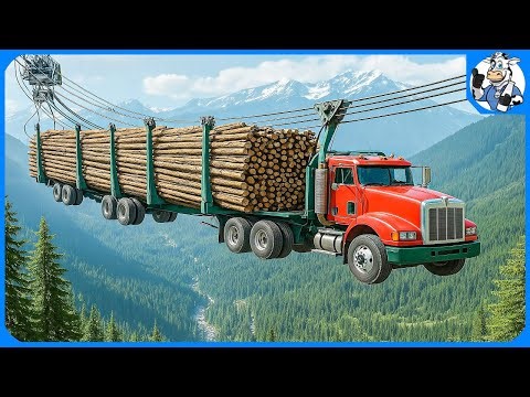 Extreme Dangerous Big Logging Wood Truck Driving Skill - Heavy Equipment Fails - PART 6