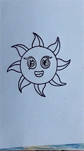 How to Draw a Cute Sun Easy 🌞 #shorts #youtubeshorts #ytshorts #drawing #art #sun #trending #short