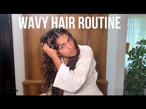 My Wavy Hair Routine | No Heat l Not so Curly Girl method | Beach waves