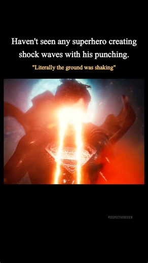 PERSPECTIVE REVIEW on Instagram: "Fun small detail: When Superman lands after punching Steppenwolf, Wonder Woman and Aquaman’s reactions were designed to show awe, they had no idea he was this powerful. Actually we knew but we hadn't seen him this dominating in fight, this scene felt so powerful, guess mostly because of @zacksnyder 🛐. . Actually, Snyder added VFX distortions and ground-cracking effects to emphasize that Superman wasn’t holding back anymore. Those ripples you see around his punc