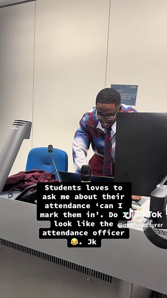 Students care a lot about their attendance so they always want to check up on it. So one of the students ask why he is never marked in when he attends other lectures. #mothelecturer #liveyourpurpose #attendence #student #manchester