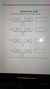 Fill it up with your own numbers and make the scale balanceBa... | Filo