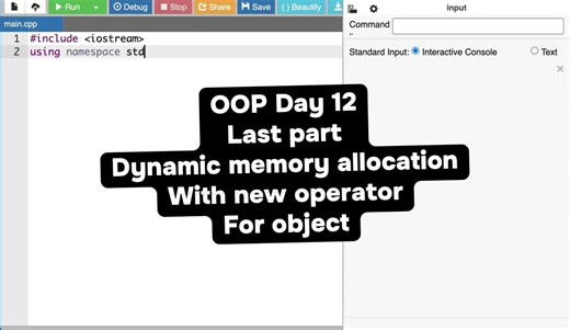 OOP Day 12 ,,,, new operator with pointer 📚📝👨‍💻 #objectorientedprogramming #oop #helloworld_275 #programming #computerscience