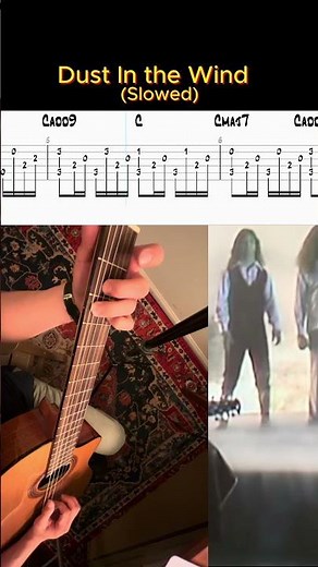 Dust In The Wind Guitar Tab and Tutorial - Slowed Down - Kansas - How to Play Travis-Picking #guitar